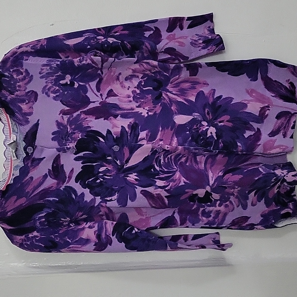 Isaac Mizrahi Purple Floral Sweater